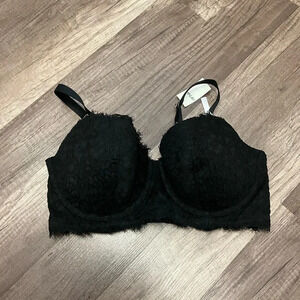 American Eagle Aerie Balconette Lace Bra Size 34DD IN BLACK NWT